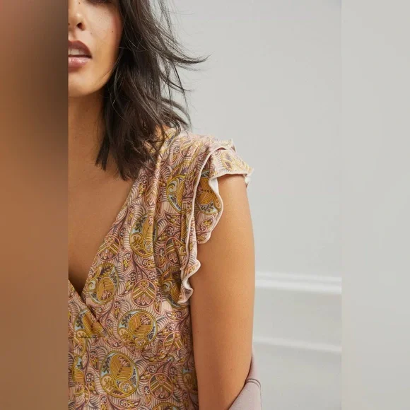 Anthropologie Matilda Ruffled Jumpsuit Women’s sz.L - Picture 3 of 8